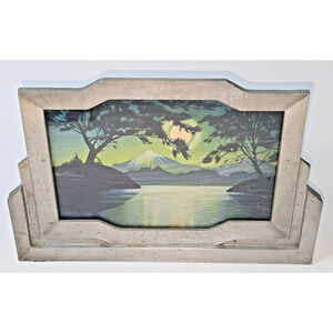 Vintage Cast Metal Twilight Mt Fuji TV Motion Lamp PLEASE READ